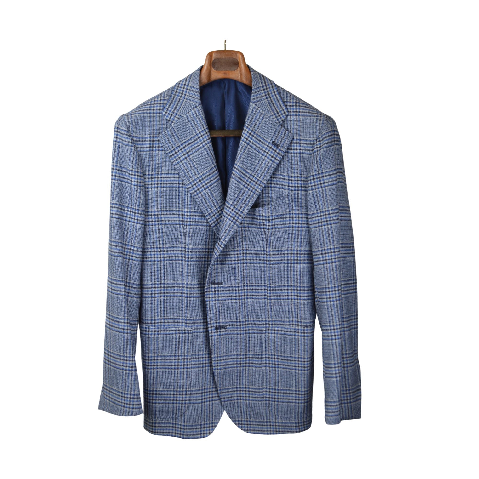 Blue Patterned Blazer made of Cashmere (52)