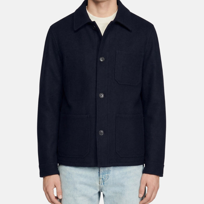Marineblaue Jacke aus Wolle/Polyamid/Kaschmir (M)