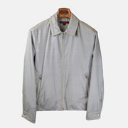 Beige Checked Blouson / Jacket made of Silk (48)