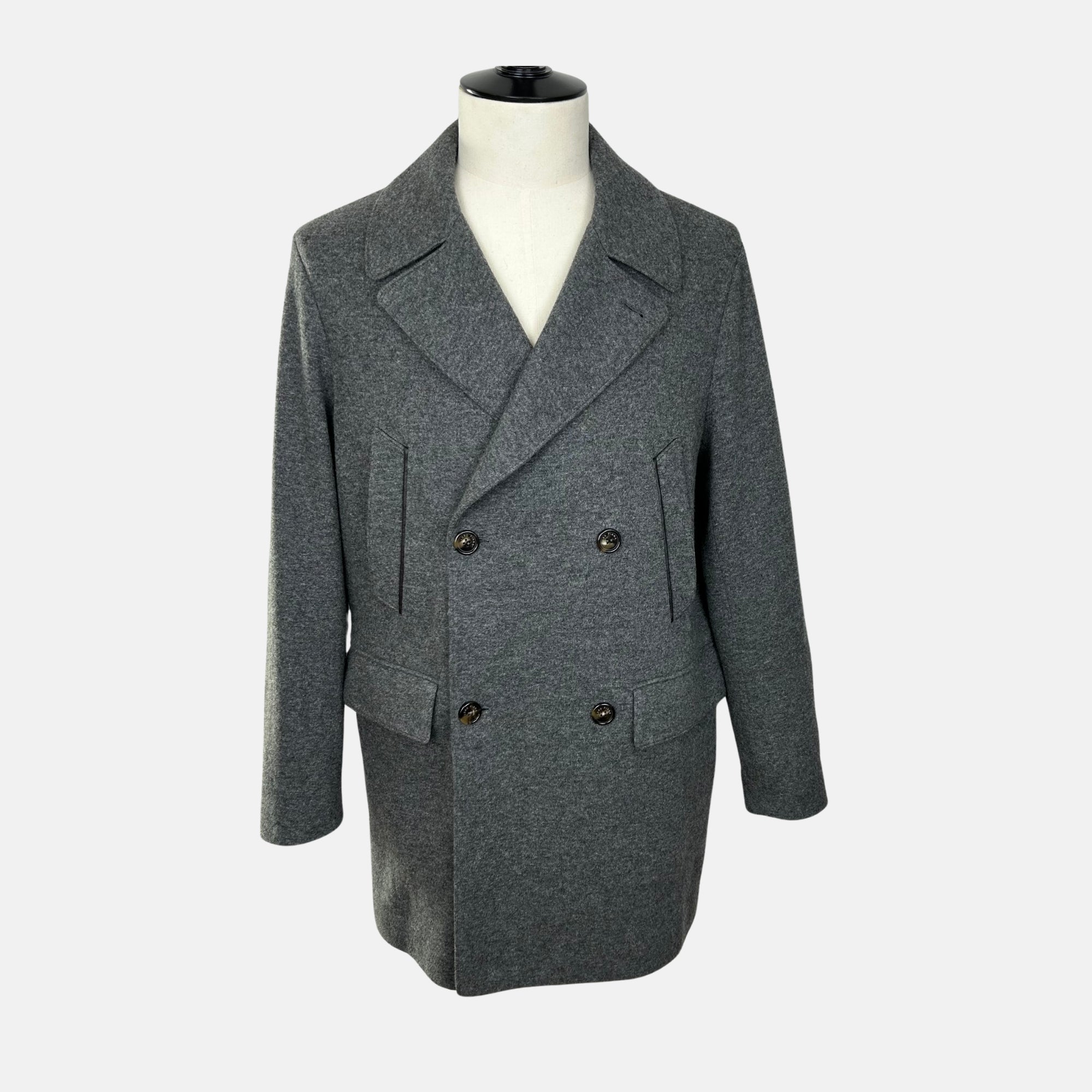 Grey Melange Cashmere Coat (M)