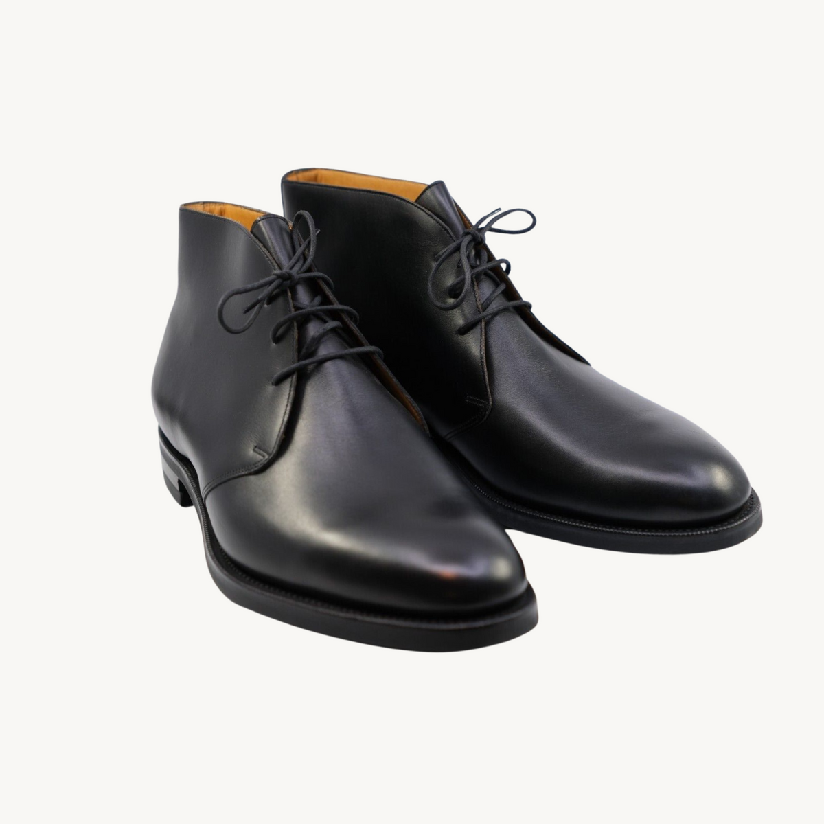 Schwarze Chukka-Boots aus Leder (EU 46,5)