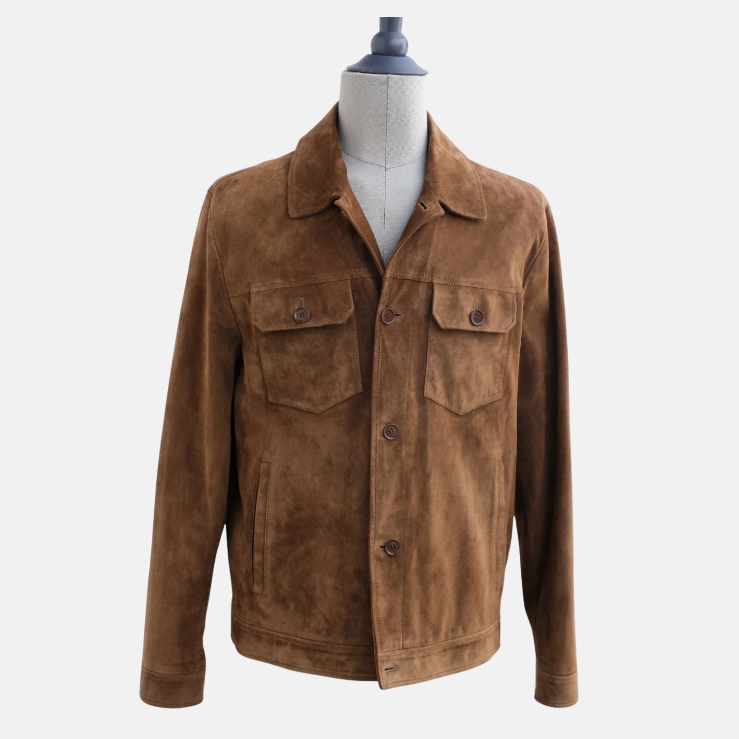 Brown Overshirt Jacket made of Suede (XXL)