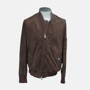 Brown Bomber-Jacket made of Suede