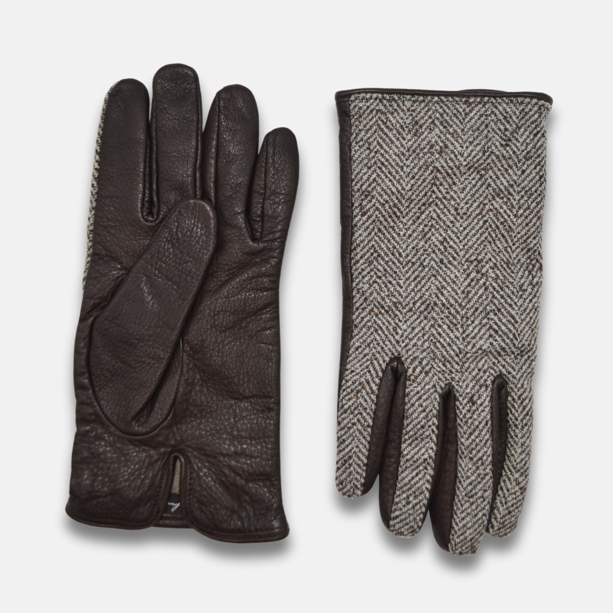 Creme/Black Gloves made of Wild Lamb/Wool