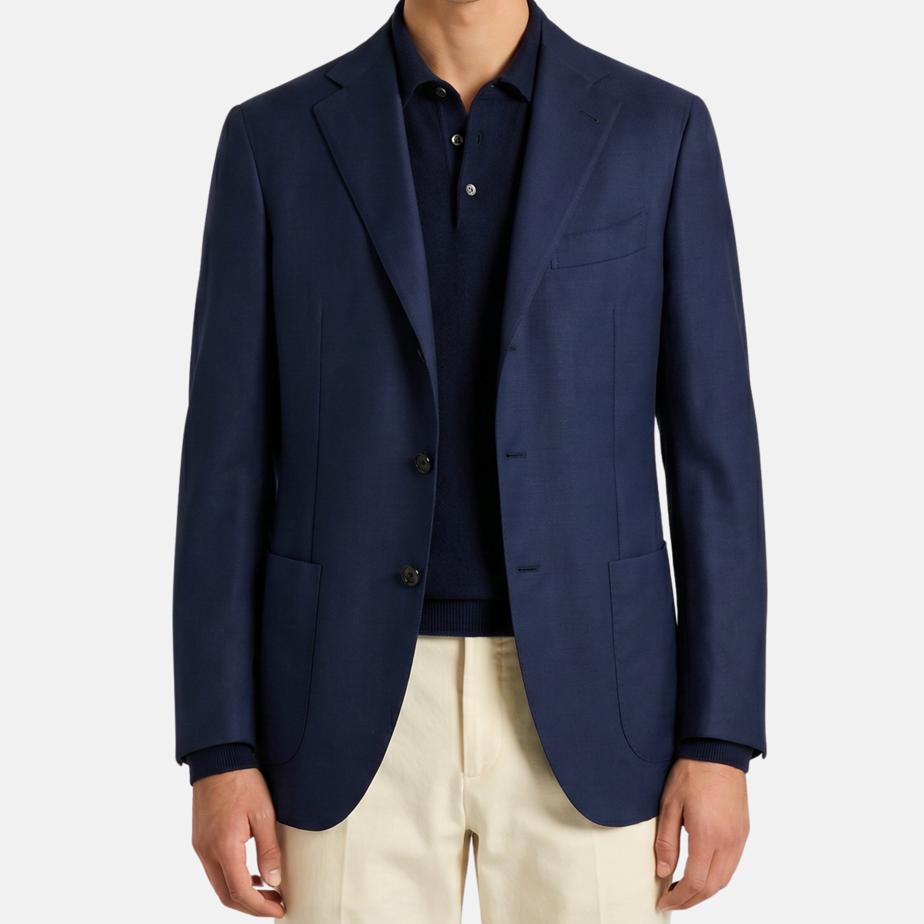 Navy Blazer made of Cotton/Silk (EU 48, EU 50, EU 52)