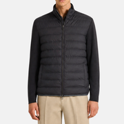 Black "Conniston" Gift of Kings Wool Quilted Bomber (M)