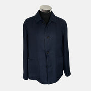 Navy Chore Jacket made of True Hemp/Cashmere/Silk (48)