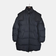 Black Down Hooded Coat made of Cotton (M)
