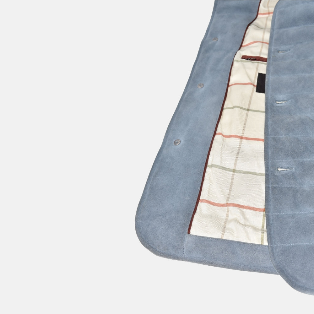 Light Blue Down Vest made of Suede (L)