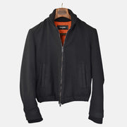 Black Bomber Jacket made of Wool/Mohair (EU 48/50)