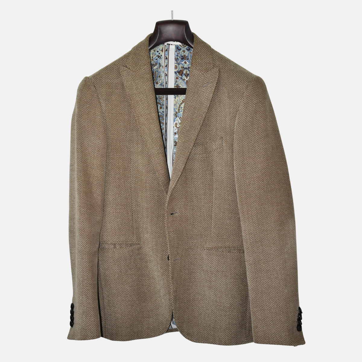Beige Herringbone Blazer made of Wool/ Cotton ( EU 48)
