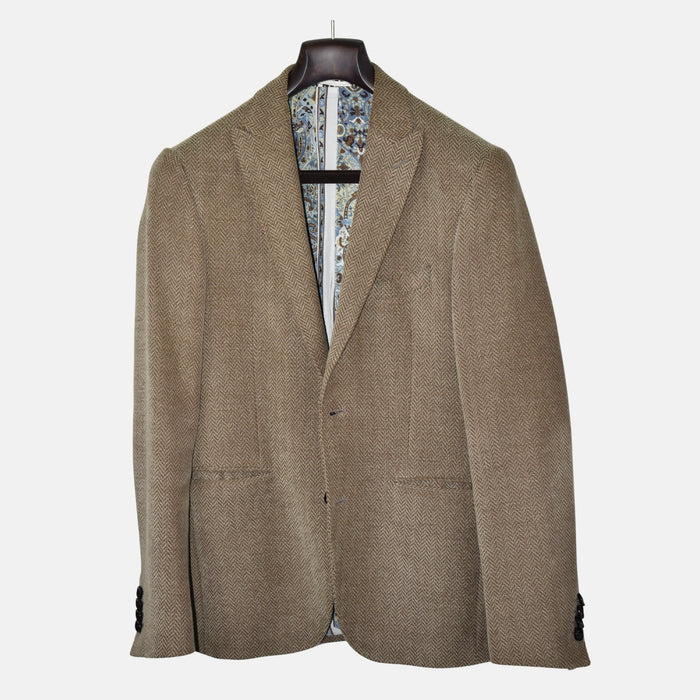 Beige Herringbone Blazer made of Wool/ Cotton ( EU 48)