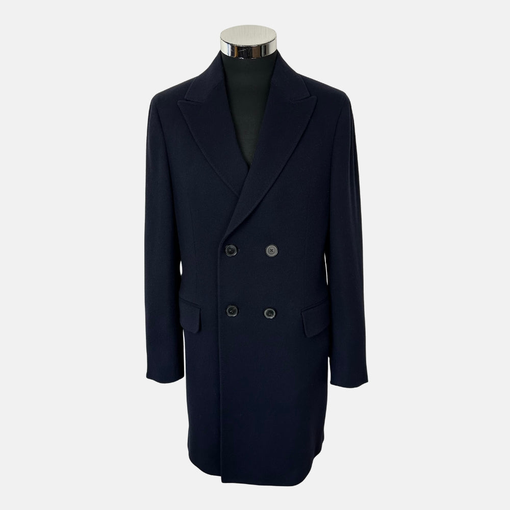 Navy Double-Breasted Coat made of Wool/Cashmere (EU 48)