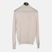 Beige Turtleneck Sweater made of Merino Wool (XL)
