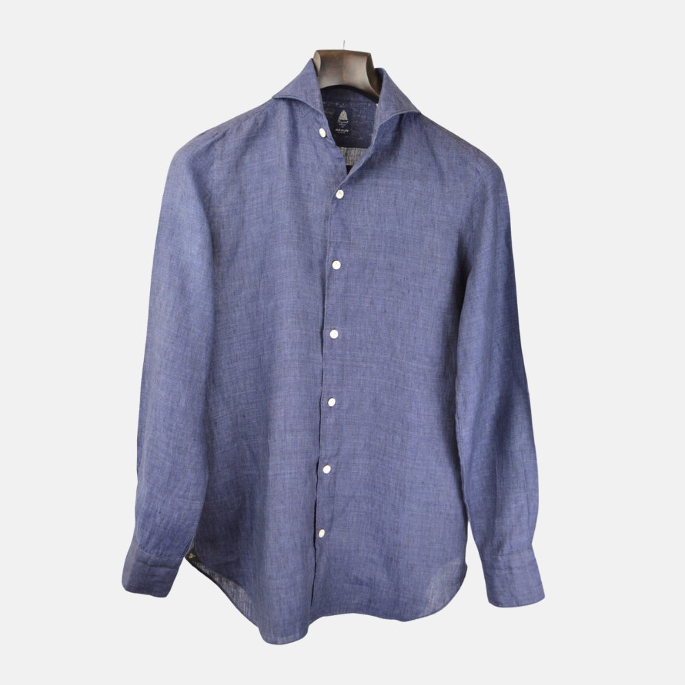 Navy Shirt made of Linen (S)