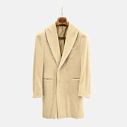 Beige Double Breasted Cashmere Coat (44)