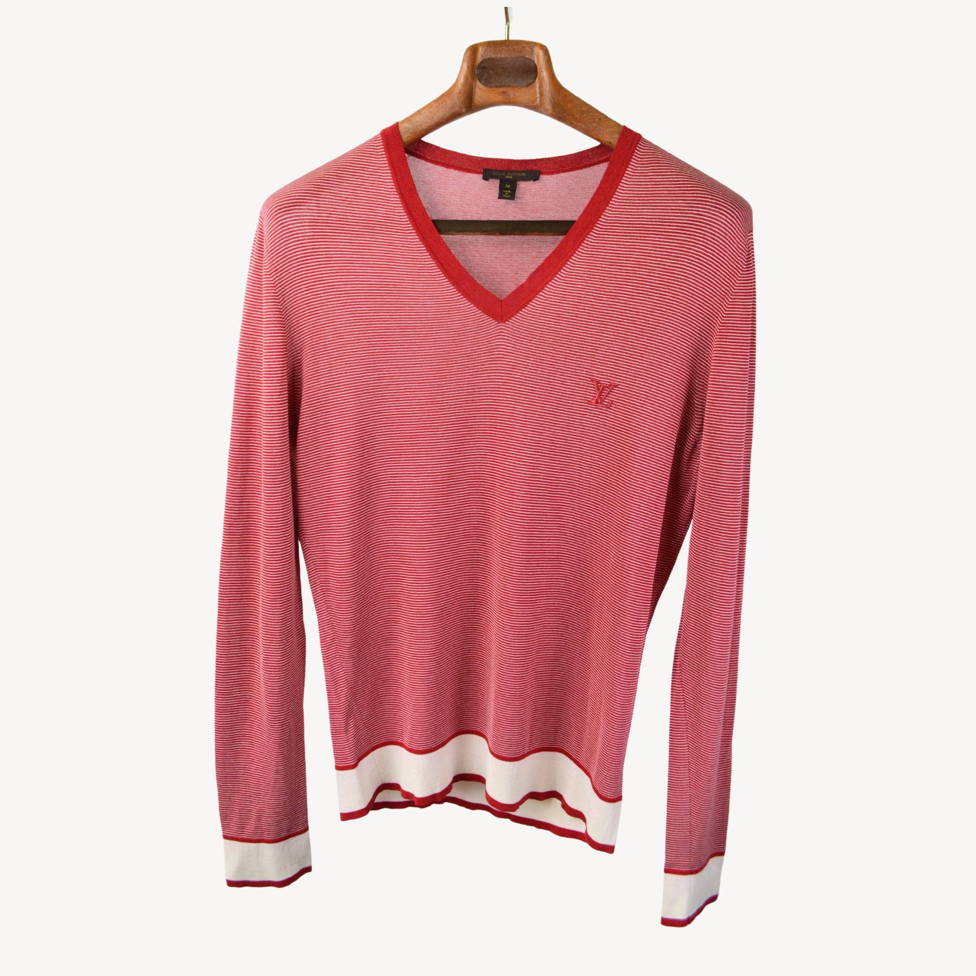 Red/White Sweater made of Cotton/Silk (M)