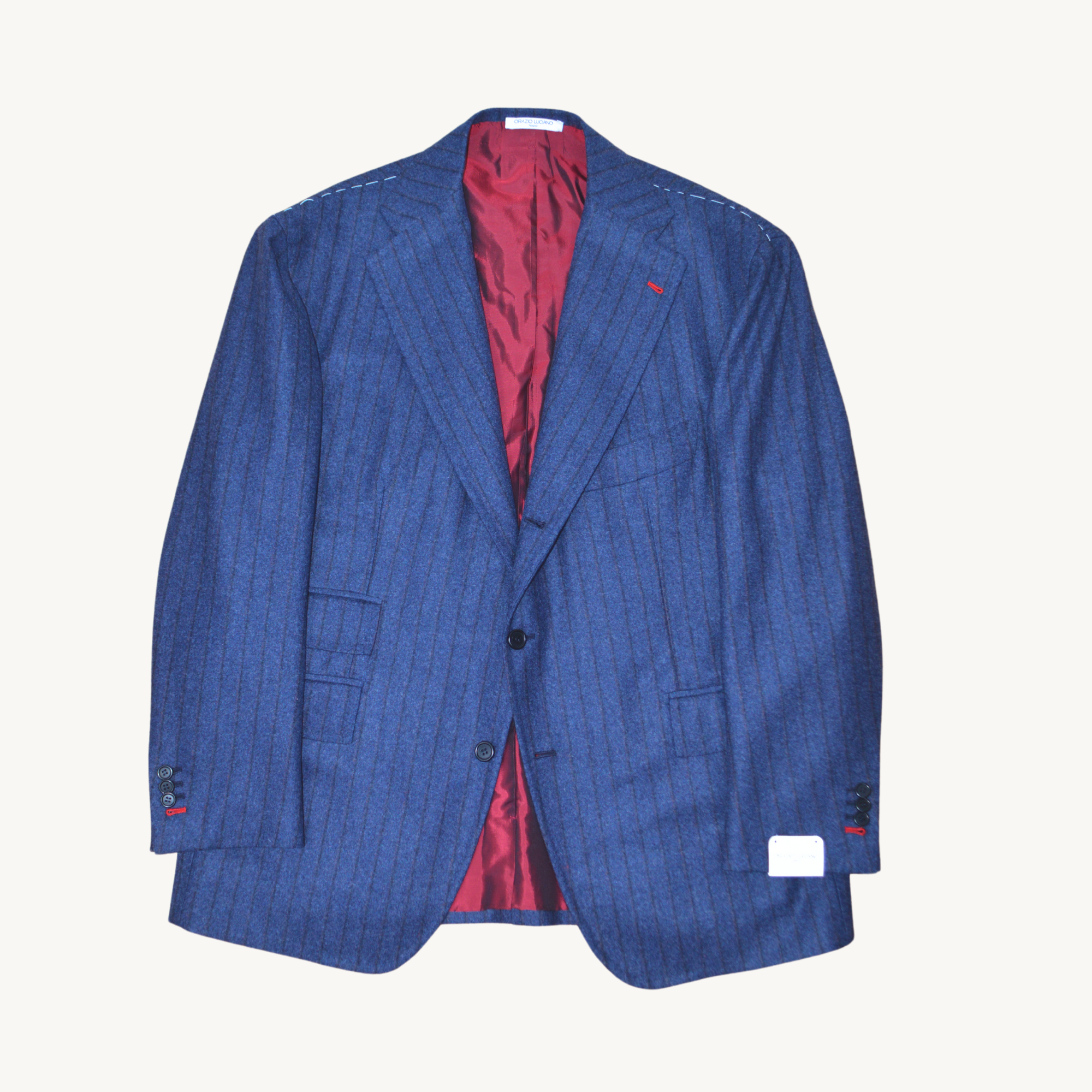 Blue Striped Suit made of Wool