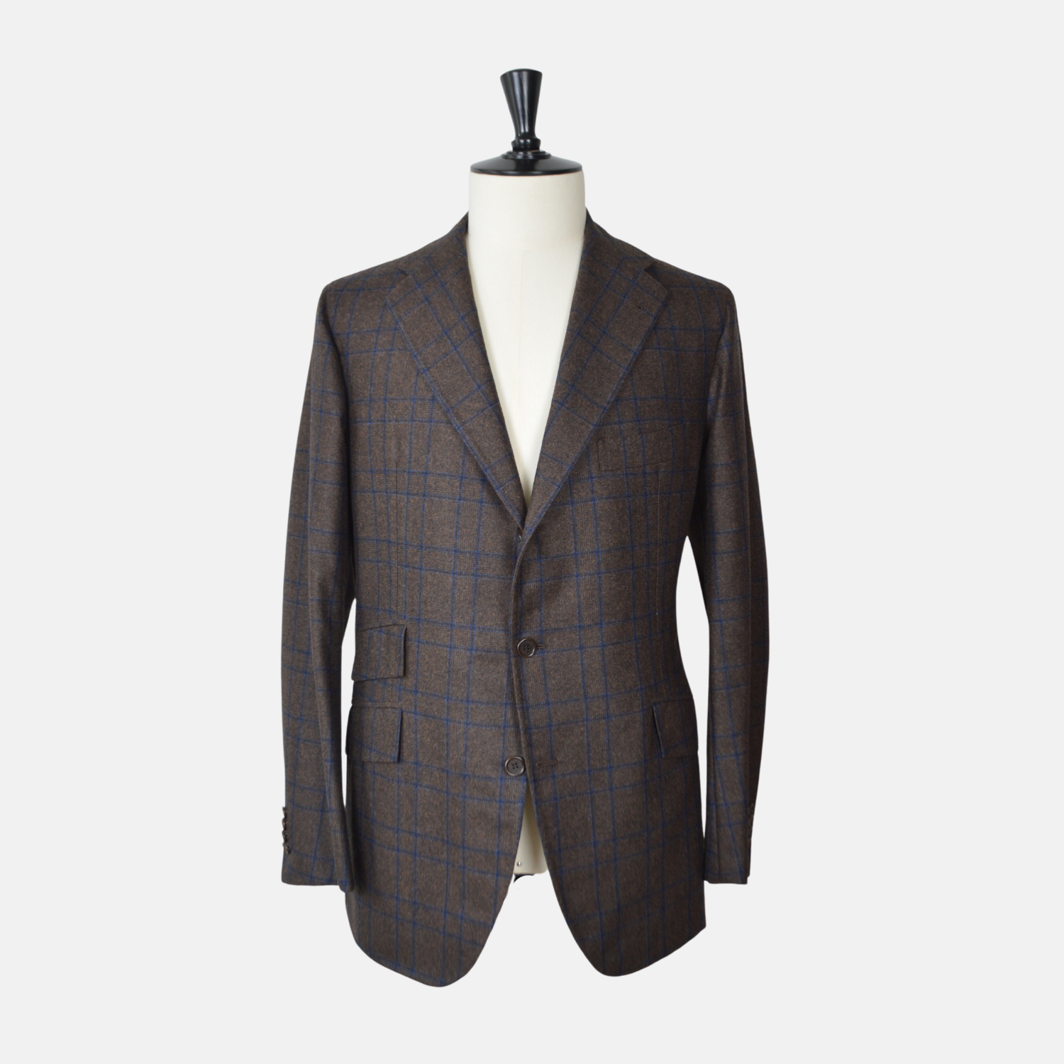 Brown/Blue Checked Blazer made of Virgin Wool (54)