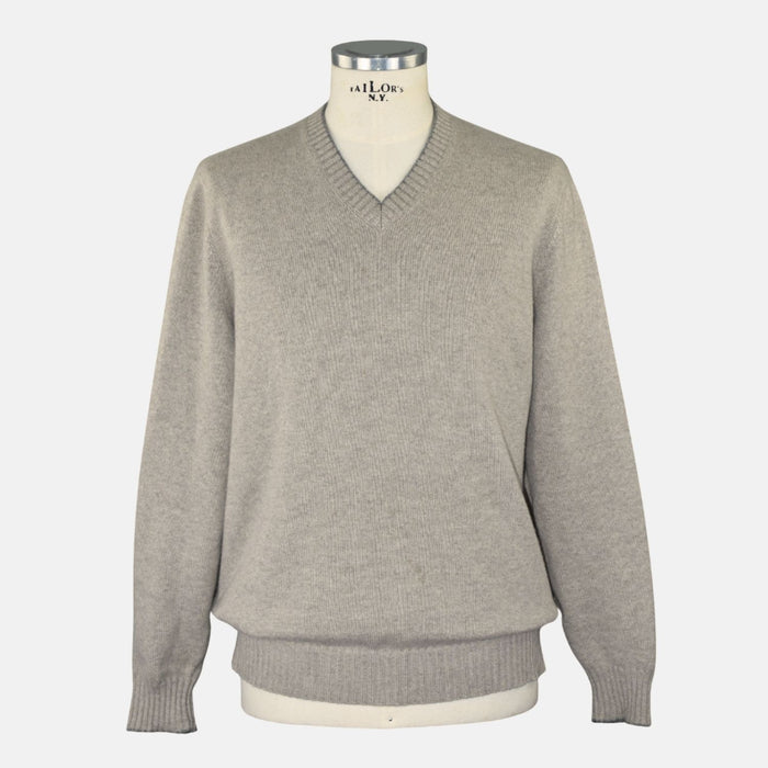 Beige V Neck Sweater Cashmere