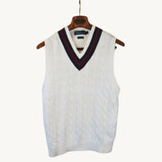 White Sweater Vest made of Cotton (S)