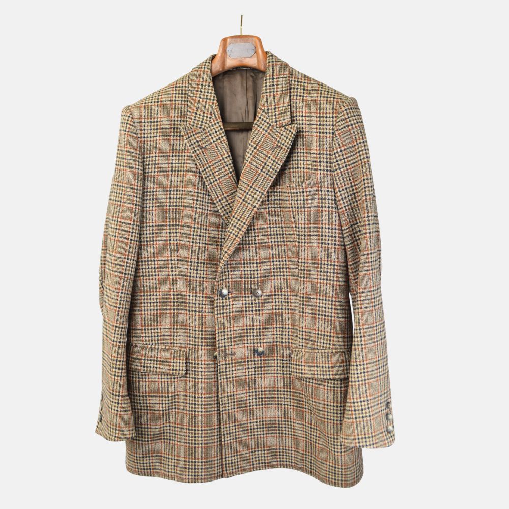 Brown Checked Coat made of Wool (50)