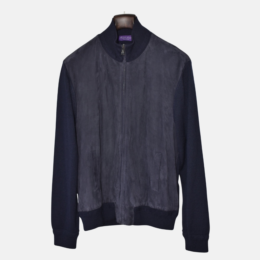 Blue Cardigan made of Suede/Wool/Cashmere (EU 54)