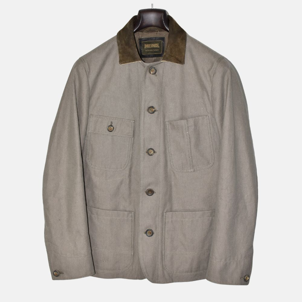 Brown Jacket made of Cotton/Viscose with Suede Details (EU 50)