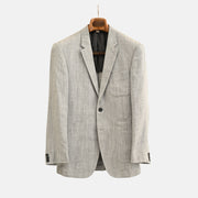 Grey/White Blazer made of Wool/Silk/Linen