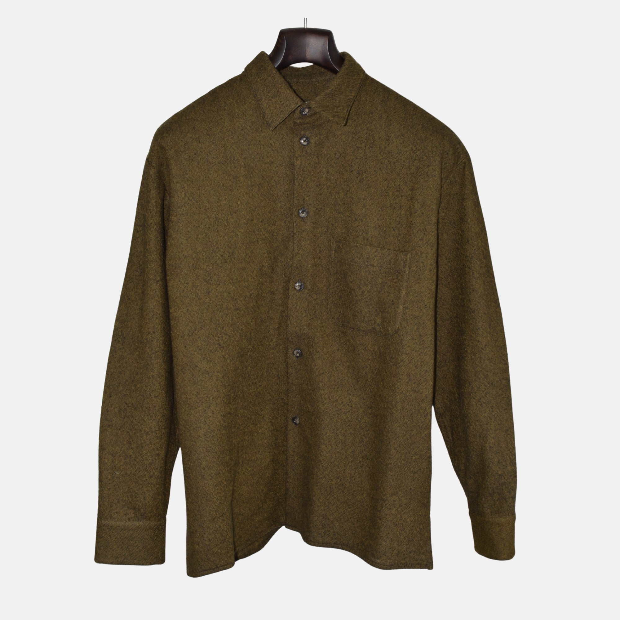 Khaki Melange Overshirt made of Virgin Wool
