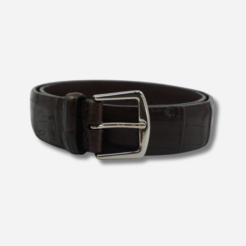 Brown Belt made of Alligator Leather