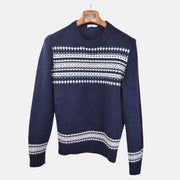 Navy/White Pullover made of Wool (XL)