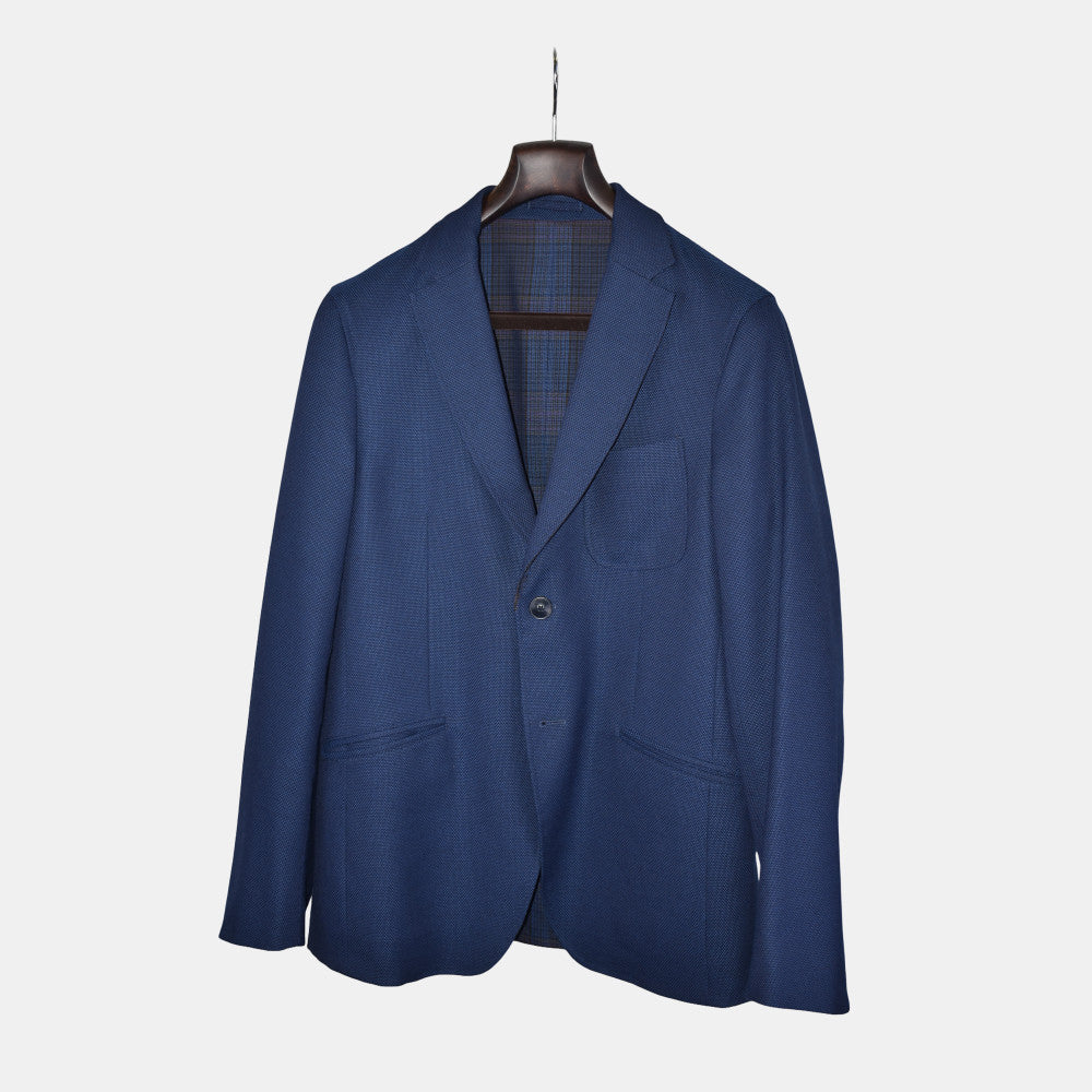 Blue/Checked Reversible Blazer made of Wool (EU 39)