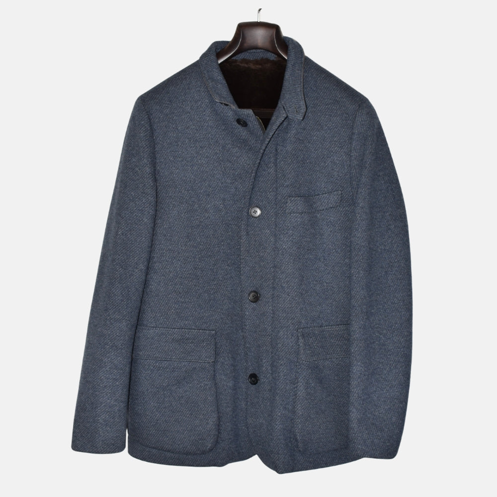 Blue Roadster Nutria Lined Cashmere Jacket (M)