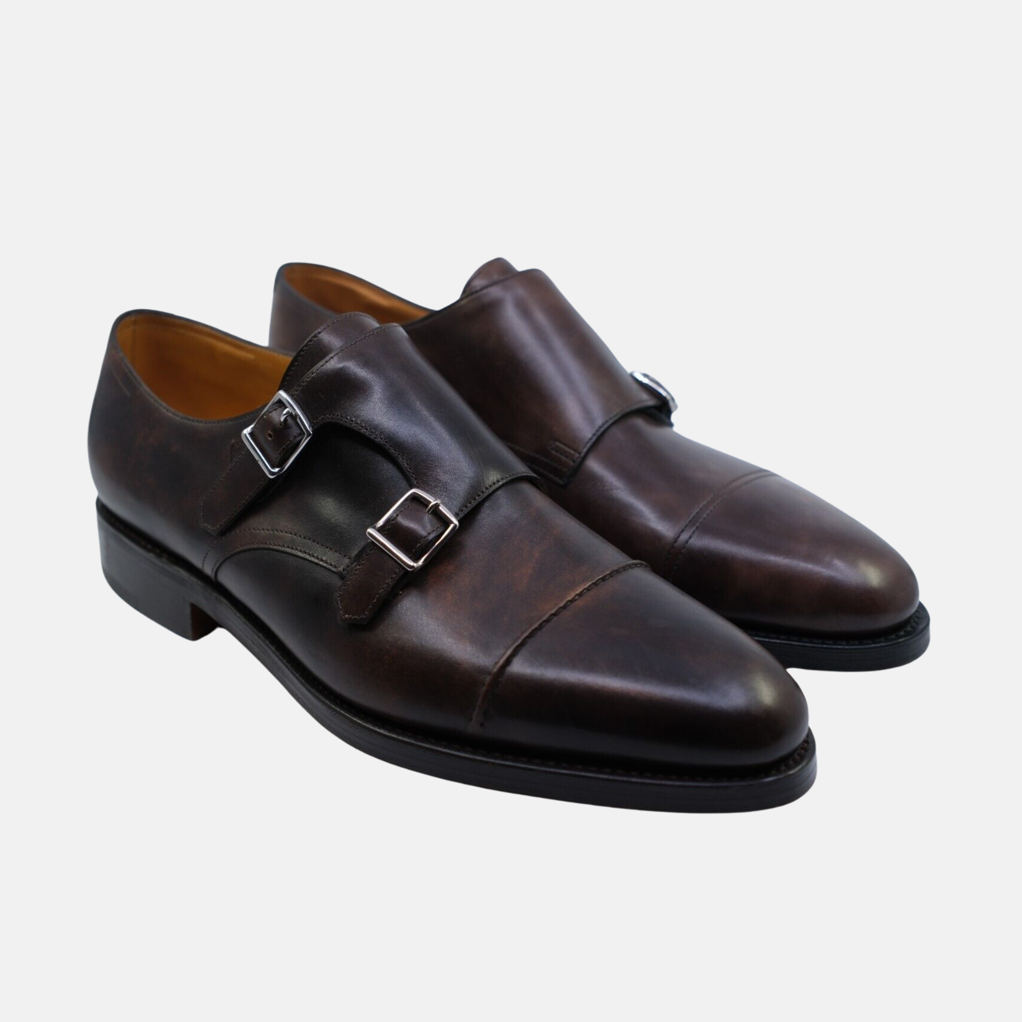 Dark Brown Double-Monk Shoes