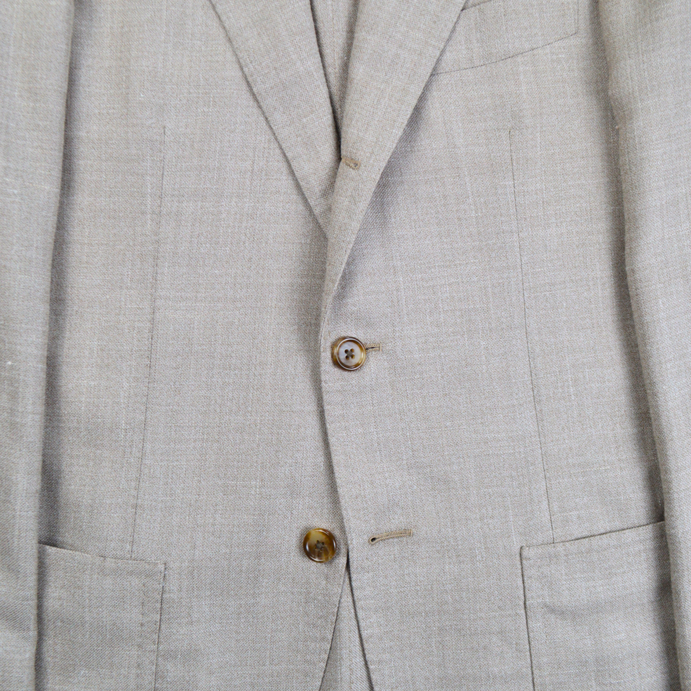 Beige/Grey Blazer made of Wool/Silk/Linen