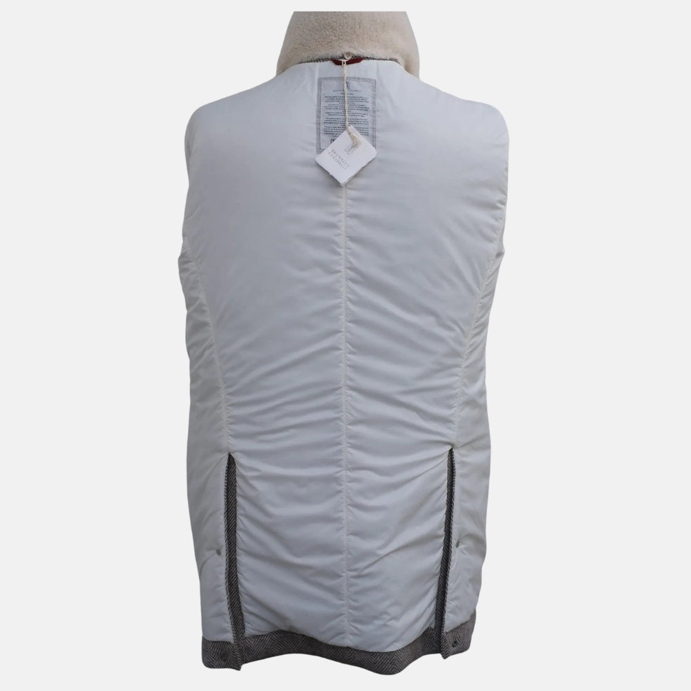 Grey Double Breasted Padded Cashmere Coat (EU 50)