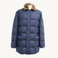 Navy Blue Goose Down Coat made of Cashmere