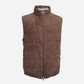 Brown Quilted Down Vest made of Suede