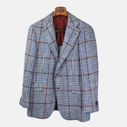 Blue/White/Bordeaux Blazer made of Silk / Cotton (EU 50)