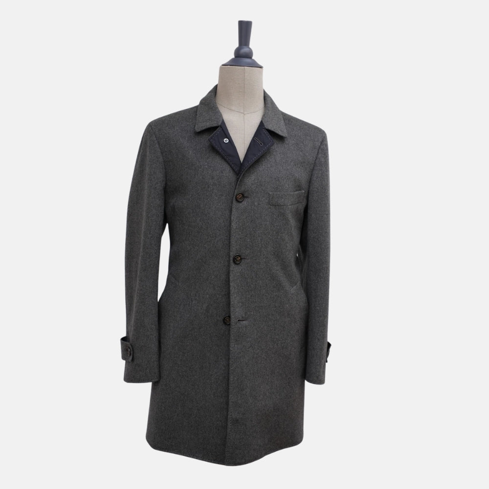 Grey/Navy Coat made of Cashmere (EU 50)