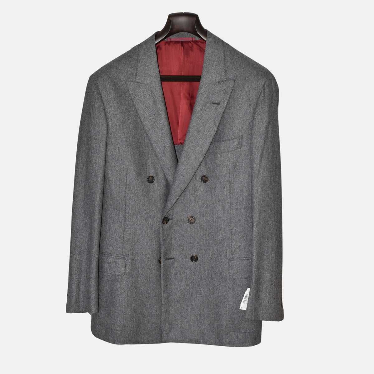 Gray Double-Breasted Blazer Wool/Cashmere/Silk (EU 50)