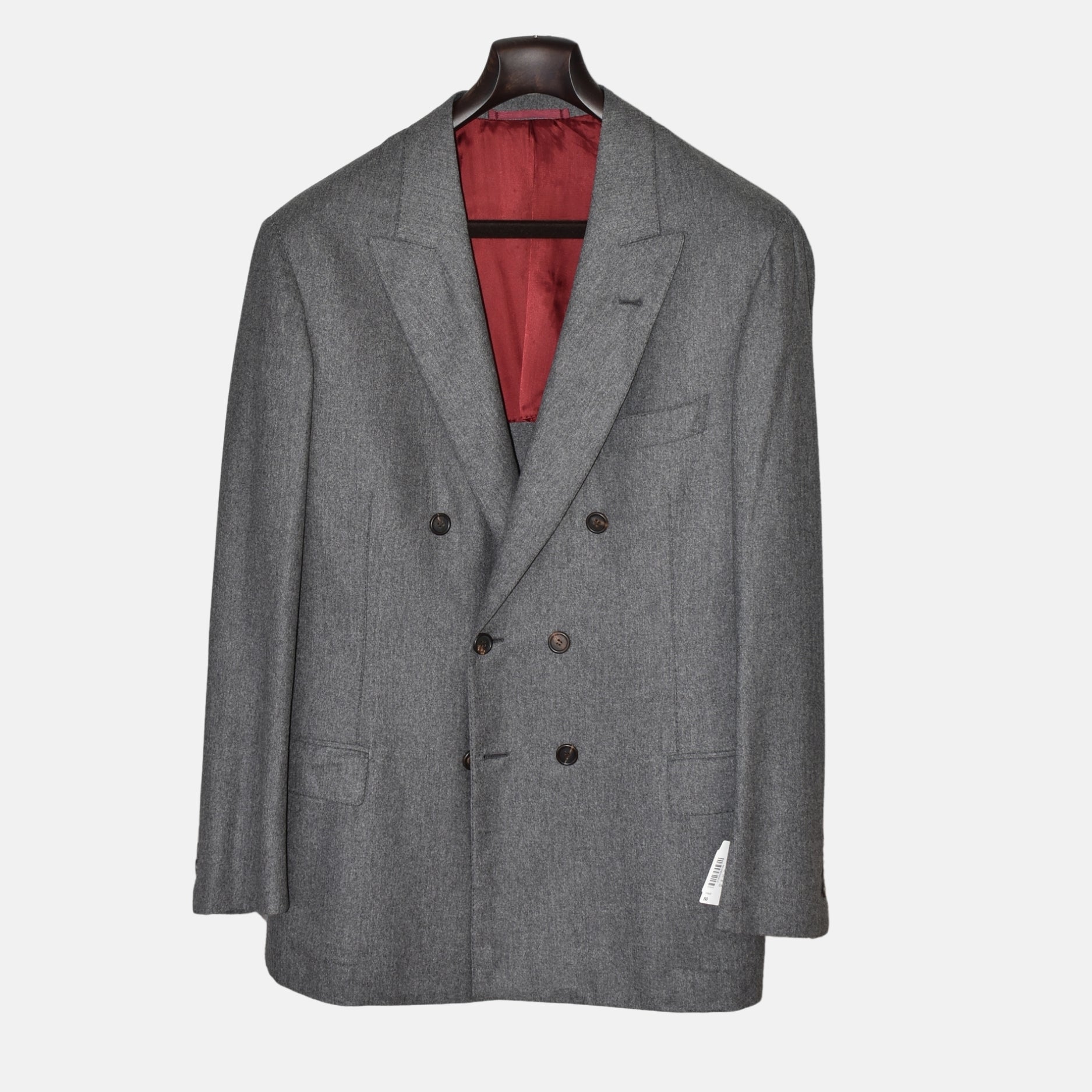 Gray Double-Breasted Blazer Wool/Cashmere/Silk (EU 50)