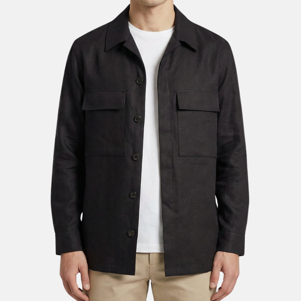 Brown Overshirt made of Linen (XL)