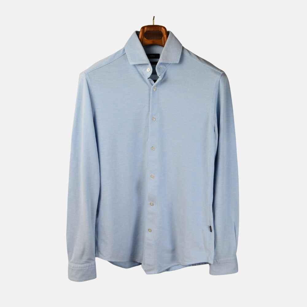 Blue Structured Cotton Shirt (M)