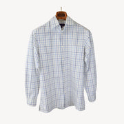 White/Blue Checked Cotton Shirt (EU 39)