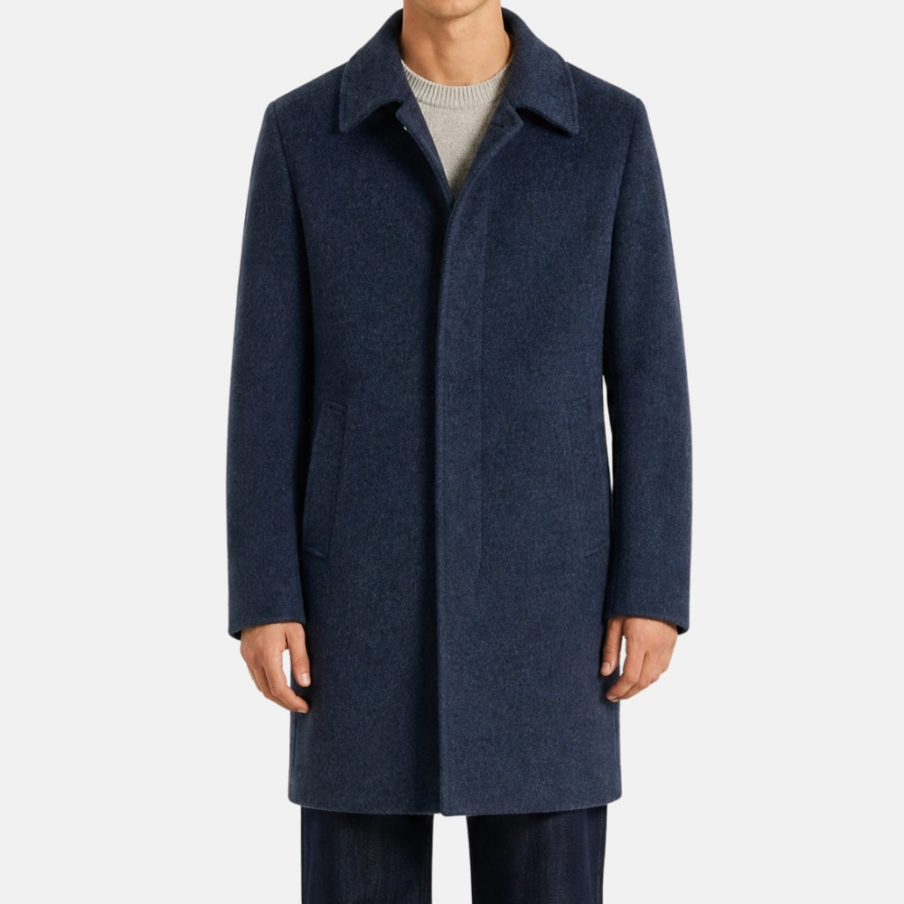 Blue Coat made of Cashmere/Leather Details (EU 48)