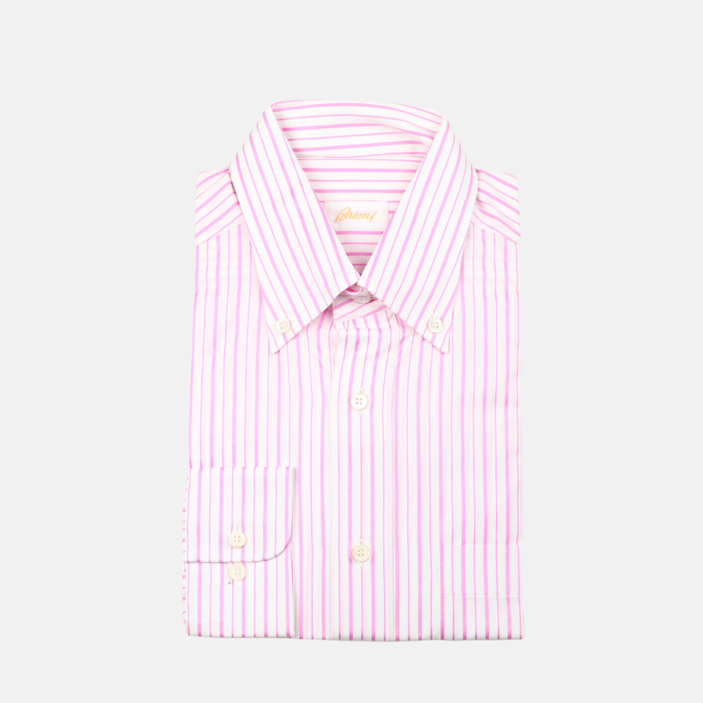 Pink/White Striped Shirt made Cotton