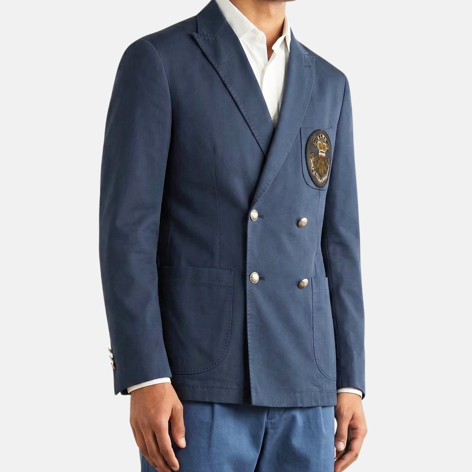 Indigo Blue Doublebreasted  Blazer made of Cotton (EU 50)