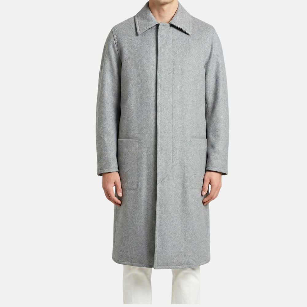 Gray Down Coat made of Cashmere (EU 52)
